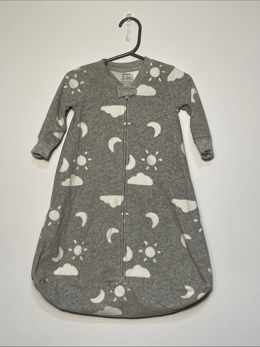 Carter's Gray Moon & Sun fleece Sleep Sack